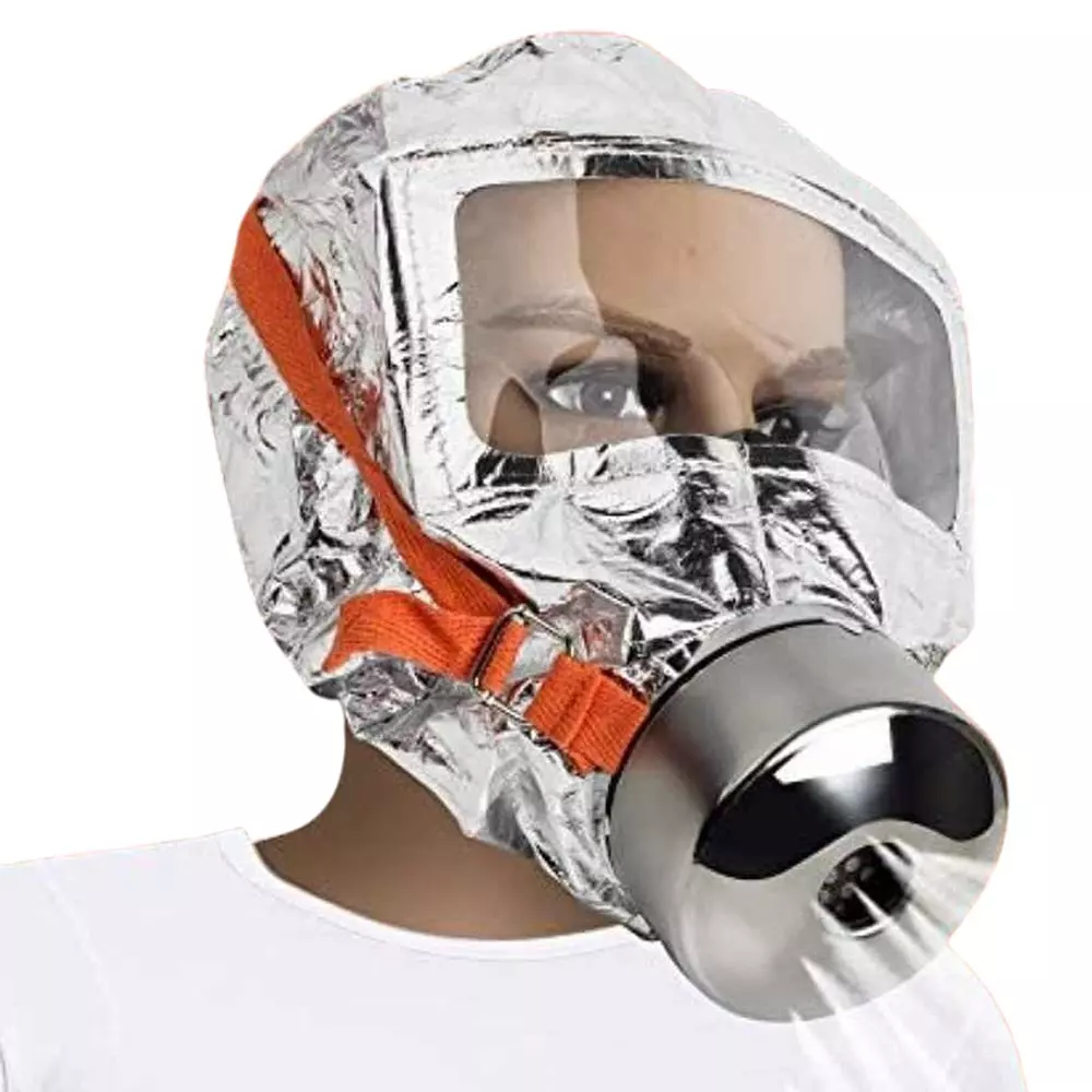 Safety India Fire Escape Mask Emergency Smoke Hood Respirator for Fire Evacuation